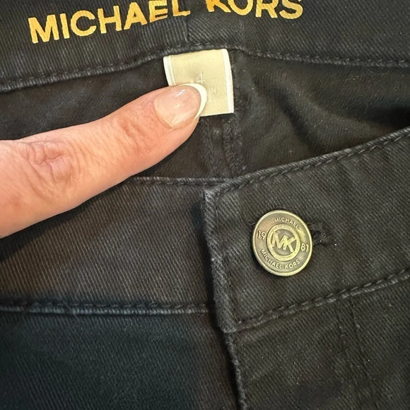 Michael Kors black denim straight‎ leg jeans size 4 mid rise - Picture 6 of 7
